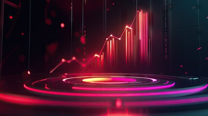 Poster - A futuristic dashboard with a glowing growth chart showing business expansion.
