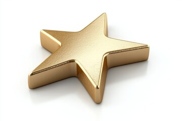 Aufkleber - Golden star with a shiny surface positioned on a plain backdrop for decorative purposes and artistic display