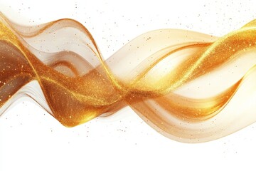 Poster - Elegant flowing golden fabric with shimmering particles creating a dazzling effect