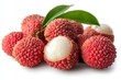 © ChaoticMind - Fresh lychee fruits with vibrant red skin and juicy white flesh ready for tasting