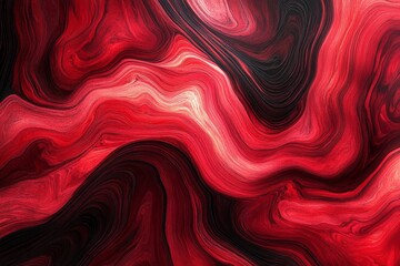 Aufkleber - Swirling red and black abstract pattern evokes deep emotions and vibrant energy in a dynamic art piece