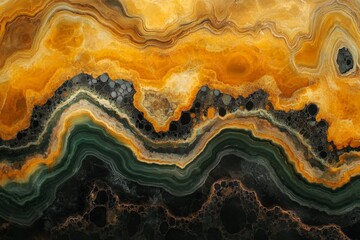 Aufkleber - Vibrant patterns of orange and green agate stone showcase natural beauty and unique geological formations