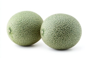 Poster - Freshly harvested melons showcasing a textured rind against a clean backdrop with soft lighting