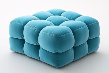 Poster - Stylish turquoise tufted ottoman with a modern design perfect for contemporary interior decoration