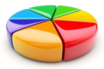 Aufkleber - Colorful pie chart representing data segments in a creative and engaging way for presentations