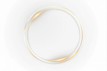 Poster - Elegant gold circle frame on black background with sparkles.