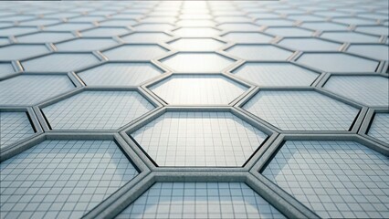 Aufkleber - Abstract Integration of Hexagonal Patterns with Light Reflection