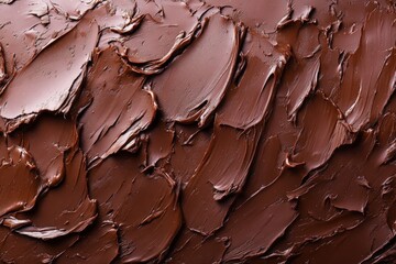 Poster - Creamy chocolate spread arranged artistically on a surface with smooth textures during daylight