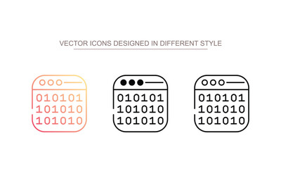 Binary Coding icon design with white background stock illustration