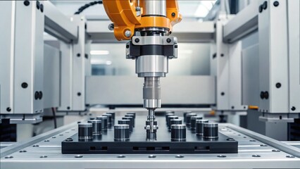 Poster - Precision Robot Arm Adjusting Screws in Industrial Setting
