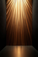 Poster - Radiant golden wall with modern design lighting up a sleek interior space