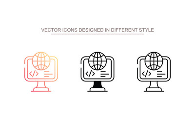 Coding Network icon design with white background stock illustration