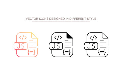 JS Coding icon design with white background stock illustration