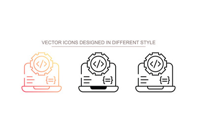 Program Compiler icon design with white background stock illustration