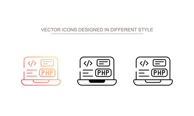 Programming Language icon design with white background stock illustration
