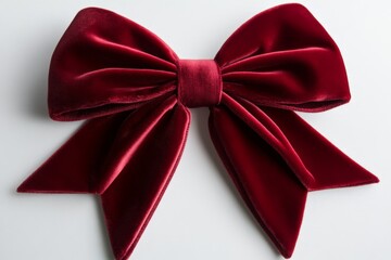Poster - Elegant red velvet bow perfect for gift wrapping or crafting projects during festive occasions