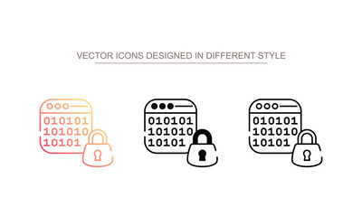 Secure Coding icon design with white background stock illustration
