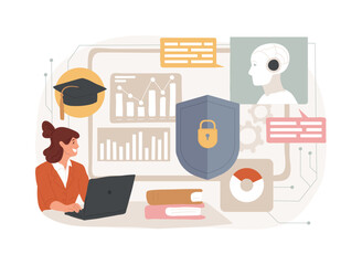 Poster - AI-Driven Security Training abstract concept vector illustration.