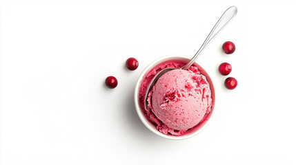 Poster - Refreshing cranberry sorbet in a bowl for dessert inspiration