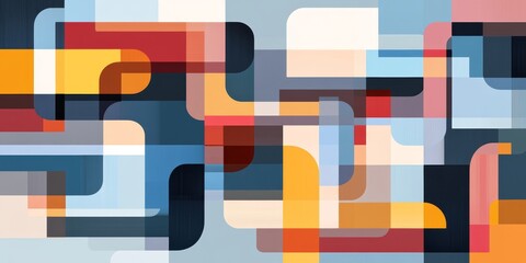 Leinwandbilder - Abstract geometric patterns create a vibrant visual experience in this colorful artwork showcasing various shapes and hues