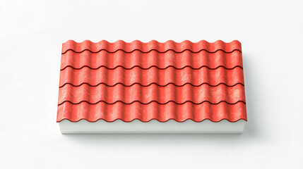 Aufkleber - Realistic roof model with red clay tiles for architectural design and construction projects