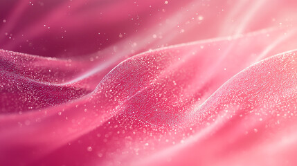Poster - Close up of pink wavy fabric with sparkles and light creating a soft and dreamy abstract texture