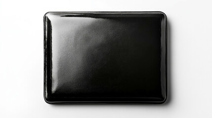 Poster - Minimalist empty sleek black frame on white background for modern decor