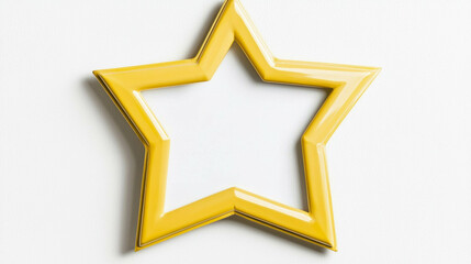 Poster - Realistic empty star shaped yellow frame for creative design, art display, and home decoration