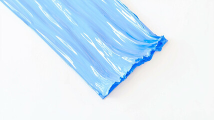 Poster - Realistic blue wave sculpture on white background for modern art design