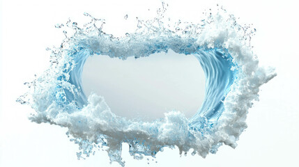 Poster - Dynamic wave shape with splashing water for artistic designs