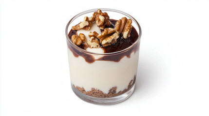 Poster - Delicious greek yogurt dessert with walnuts and vanilla topping