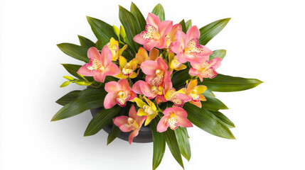 Poster - Elegant orchid bouquet arrangement in vase for home decor and celebrations