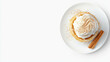 © annetdebar - Delicious homemade pumpkin pie with whipped cream and cinnamon on white plate