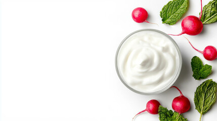 Poster - Refreshing radish and mint smoothie with fresh ingredients for a healthy lifestyle concept