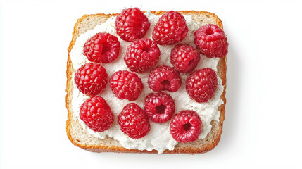 Poster - Delicious open-faced raspberry and cream cheese sandwich for a gourmet snack or breakfast idea