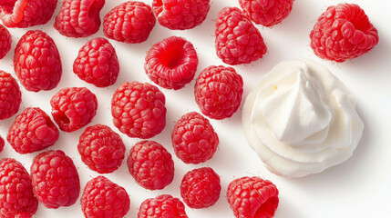 Poster - Fresh raspberries with whipped cream delight