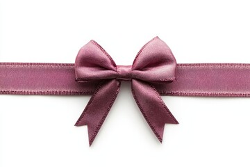 Poster - Decorative maroon satin ribbon with bow used for gifts and crafts displayed on a neutral background