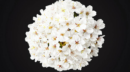 Poster - Elegant sakura blossom arrangement on dark background for decor and design