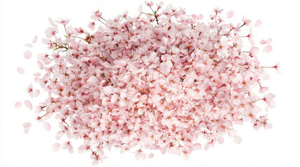 Poster - Realistic sakura petals falling on white background for nature and spring celebration designs