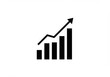 © PNG Stock - Black bar graph with an arrow pointing upwards indicating growth on a white background image