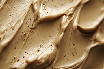 Aufkleber - Creamy texture of smooth chocolate spread displayed on a surface with rich color variations and glossy finish