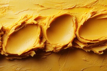 Aufkleber - Creamy peanut butter spread on a smooth surface illustrating rich texture and golden color