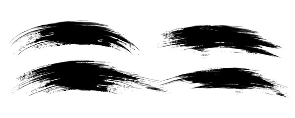 Wall Mural - black brush stroke set isolated on white background. trendy brush stroke vector for black ink paint,