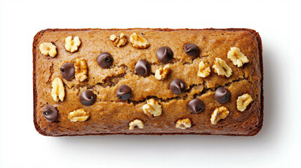 Poster - Delicious whole wheat banana bread with walnuts and chocolate chips for baking inspiration