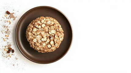 Poster - Whole wheat oatmeal cookie on plate with sprinkled oats