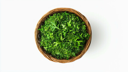 Poster - Fresh green lettuce in wicker basket for organic market and kitchen decor