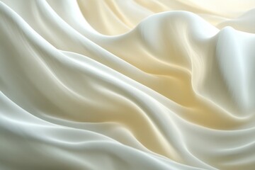 Fototapete - Soft, flowing white fabric revealing gentle textures and light interplay in a serene setting