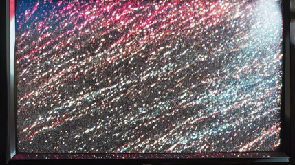 Poster - Vibrant analog tv static screen with colorful fuzzy patterns for retro design inspiration