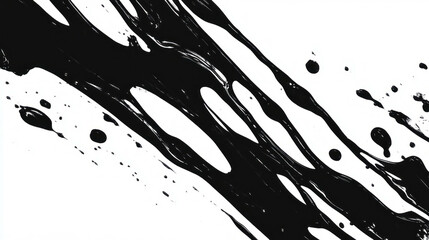 Poster - Grunge black contrast overlay texture with chaotic abstract design