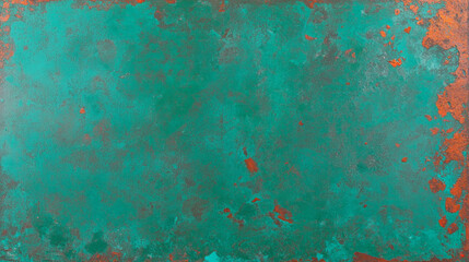 Poster - Vibrant bronze and teal grunge texture overlay for creative design projects